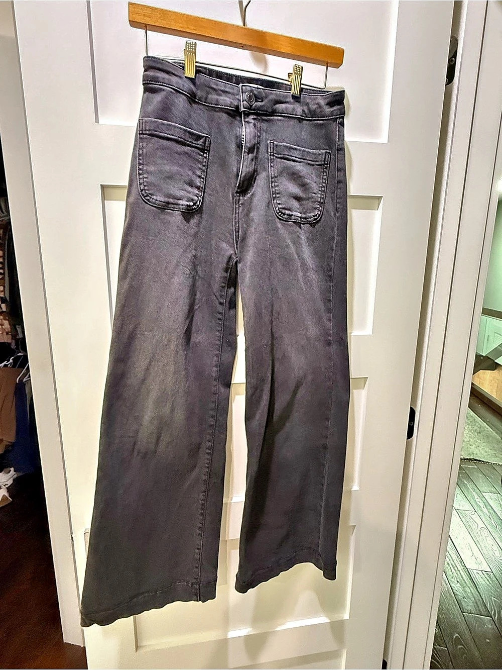 LC Lauren Conrad Black High Rise Wide Leg Jeans Size 4